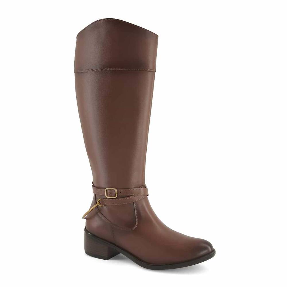 NEW ANDREA women's leather high boot in brown